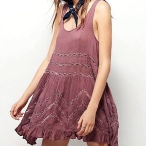 Free People Intimately Lace and Voile Trapeze Dress